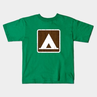 Campground Sign (wooden effect) Kids T-Shirt